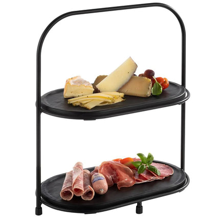 (6 pcs) Tray - GGM Gastro SLATE - Melamine - 280x155mm - Height: 10mm - Black