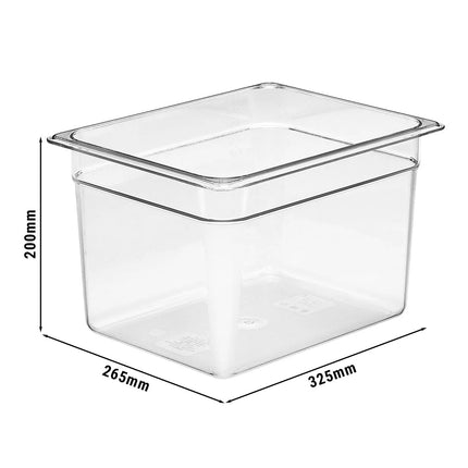 (6 pieces) CAMBRO | Camview® Gastronorm Container - 1/2 Polycarbonate  - Clear – 200 mm - BPA-free