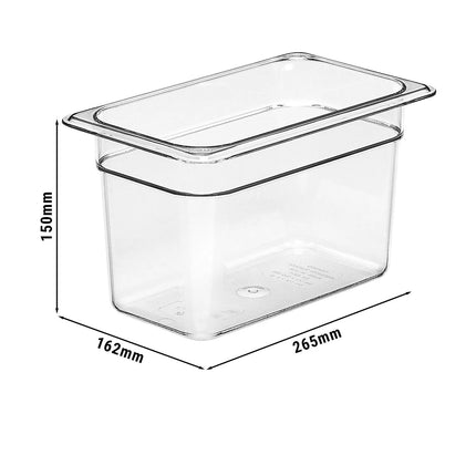 (6 pieces) CAMBRO | Camview® Gastronorm Container - 1/4 - Clear - 150 mm - BPA-free
