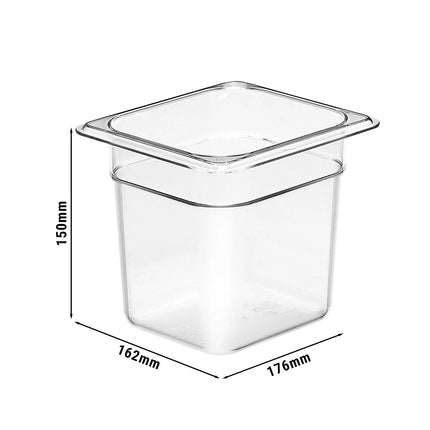 (6 pieces) CAMBRO | Camview® Gastronorm Container - 1/6 - Clear - 150 mm - BPA-free