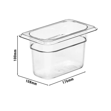 (6 pieces) CAMBRO | Camview® Gastronorm Container - 1/9 - Clear - 100 mm - BPA-free
