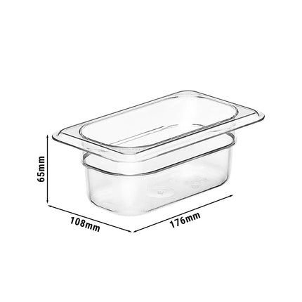 (6 pieces) CAMBRO | Camview® Gastronorm Container - 1/9 - Clear – 65 mm - BPA-free