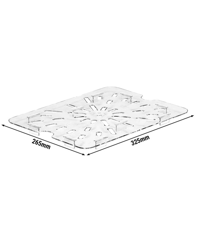 (6 pieces) CAMBRO | Commercial GN 1/2 Drain Shelf – Camview® Clear – BPA‑Free – Dishwasher Safe