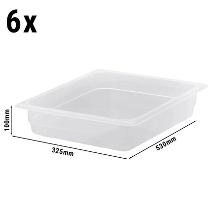 (6 pieces) CAMBRO | Gastronorm Container - 1/2 - Polypropylene - Translucent - 65 mm