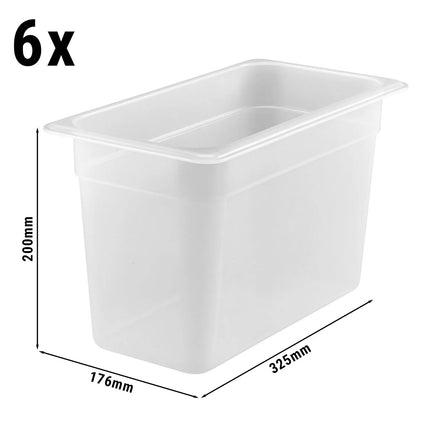 (6 pieces) CAMBRO | Gastronorm Container - 1/3 - Polypropylene - Translucent - 200 mm