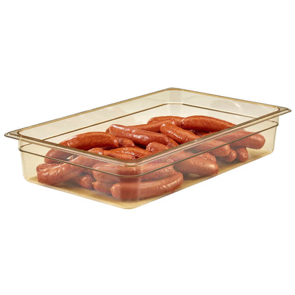 (6 pieces) CAMBRO | H-PAN™ Heat-Resistant  Gastronorm Container - 1/1 - Amber – 100 mm