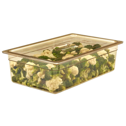 (6 pieces) CAMBRO | H-PAN Heat-Resistant GN 1/1 Flat Lid – Amber – 530×325×23 mm – Handle – 90°C