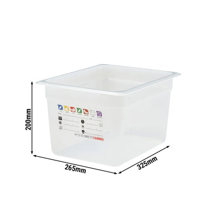 (6 pieces) CAMBRO | SafeTrak – Polypropylene – GN 1/2 container – translucent – height: 200mm