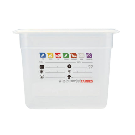 (6 pieces) CAMBRO | SafeTrak – Polypropylene – GN 1/2 container – translucent – height: 200mm