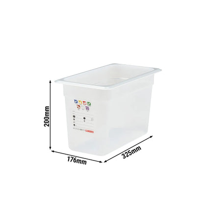 (6 pieces) CAMBRO | SafeTrak – Polypropylene – GN 1/3 container – translucent – height: 200mm