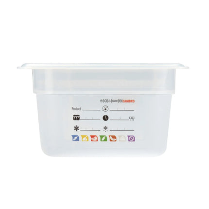 (6 pieces) CAMBRO | SafeTrak – Polypropylene – GN 1/3 container – translucent – height: 100mm
