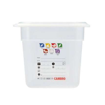 (6 pieces) CAMBRO | SafeTrak – Polypropylene – GN 1/3 container – translucent – height: 150mm