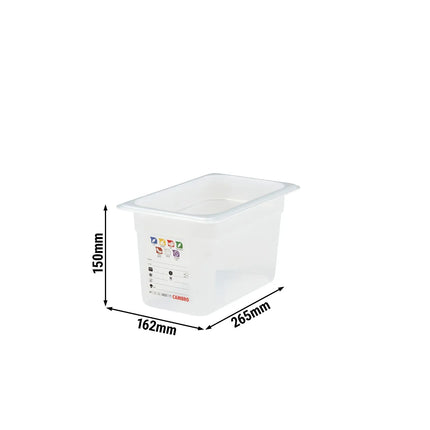 (6 pieces) CAMBRO | SafeTrak – Polypropylene – GN 1/4 container – translucent – height: 150mm