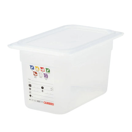 (6 pieces) CAMBRO | SafeTrak – Polypropylene – GN 1/4 container – translucent – height: 150mm