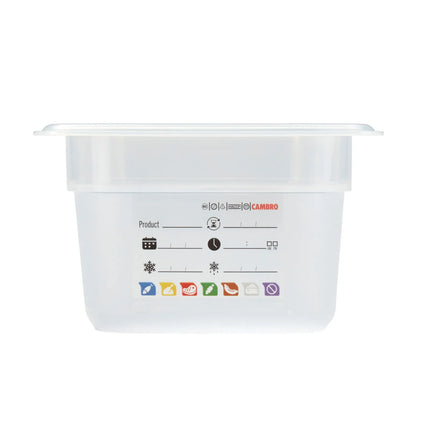(6 pieces) CAMBRO | SafeTrak – Polypropylene – GN 1/4 container – translucent – height: 100mm