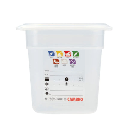 (6 pieces) CAMBRO | SafeTrak – Polypropylene – GN 1/4 container – translucent – height: 150mm