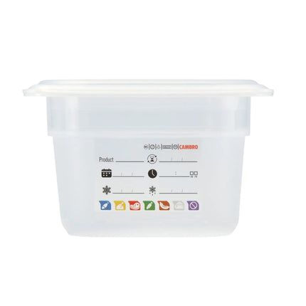 (6 pieces) CAMBRO | SafeTrak – Polypropylene – GN 1/4 container – translucent – height: 100mm