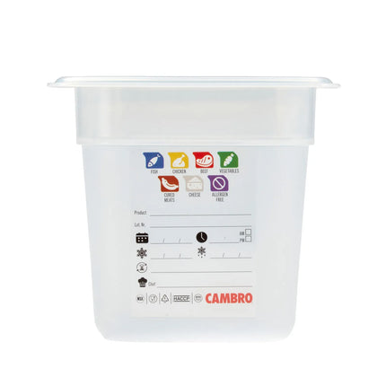 (6 pieces) CAMBRO | SafeTrak – Polypropylene – GN 1/6 container – translucent – height: 150mm