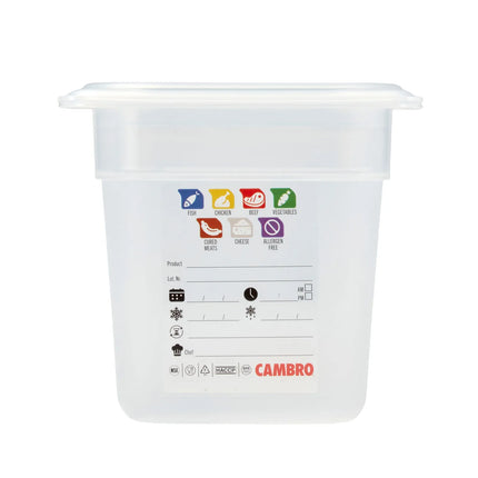 (6 pieces) CAMBRO | SafeTrak – Polypropylene – GN 1/6 container – translucent – height: 150mm