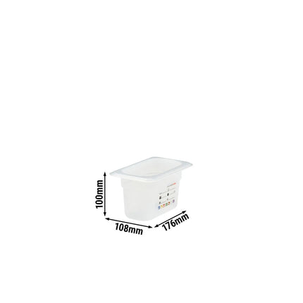 (6 pieces) CAMBRO | SafeTrak – Polypropylene – GN 1/9 container – translucent – height: 100mm