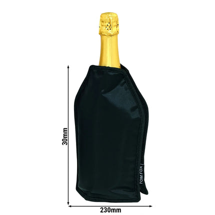 (6 pieces) FUCHS | Flexible sleeve for wine and champagne bottles - Black