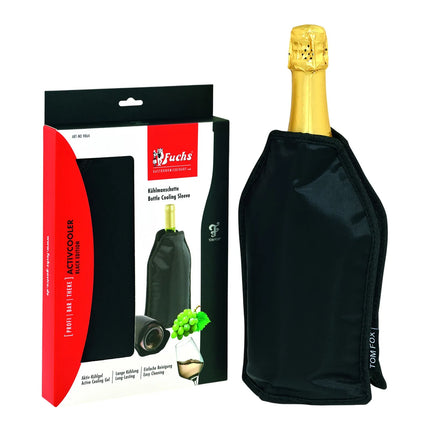 (6 pieces) FUCHS | Flexible sleeve for wine and champagne bottles - Black