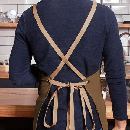 (6 pieces) KARLOWSKY | Adjustable Cross-Back Bib Apron Urban Nature – Cinnamon - 700×850 mm
