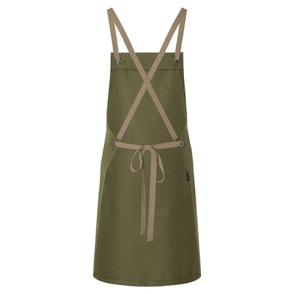 (6 pieces) KARLOWSKY | Adjustable Cross-Back Bib Apron Urban Nature – Moss Green - 700×850 mm