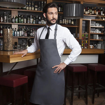 (6 pieces) KARLOWSKY | Basic Bib Apron – Anthracite - 750×900 mm - Adjustable Neck
