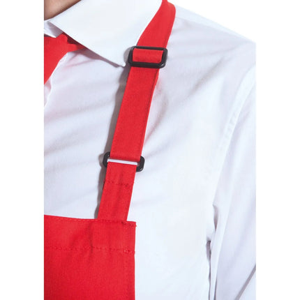 (6 pieces) KARLOWSKY | Basic Bib Apron – Red - 750×900 mm - Adjustable Neck