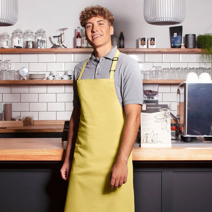 (6 pieces) KARLOWSKY | Basic Bib Apron – Sun Yellow - 750×900 mm - Adjustable Neck