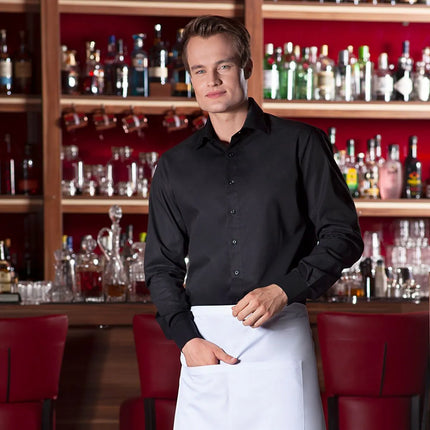 (6 pieces) KARLOWSKY | Basic Bistro Waist Apron – 700×700 mm - With Pocket - White