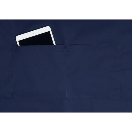 (6 pieces) KARLOWSKY | Basic Chef Bib Apron with Pocket – Navy - 750×900 mm - 2-Section Pocket