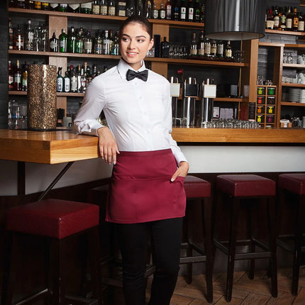 (6 pieces) KARLOWSKY | Basic Waist Apron with Pocket – Bordeaux - 600x350 mm