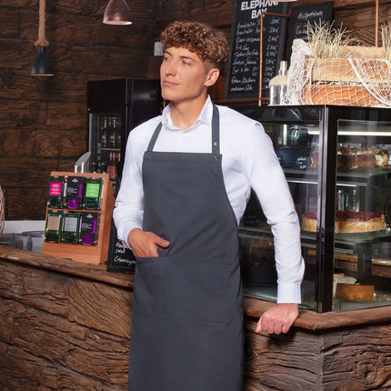 (6 pieces) KARLOWSKY | Bib Apron Tenerife – Anthracite - 75 x 95 cm - Adjustable Neck - 2 Pockets