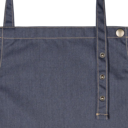 (6 pieces) KARLOWSKY | Chef Denim-Style Bib Apron – Vintage Black - Cross-Back - 710×950 mm