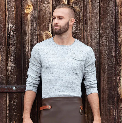 (6 pieces) KARLOWSKY | Genuine Leather Waist Apron – Mocha Brown - 59x40 cm