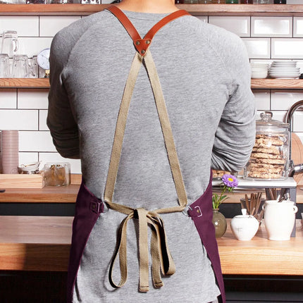 (6 pieces) KARLOWSKY | Green Generation Bib Apron – Aubergine – Recycled Plastic – 700x850 mm