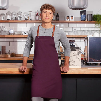 (6 pieces) KARLOWSKY | Green Generation Bib Apron – Aubergine – Recycled Plastic – 700x850 mm