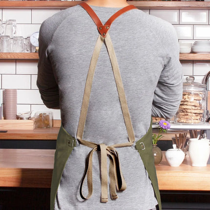 (6 pieces) KARLOWSKY | Green Generation Bib Apron – Moss Green – Recycled Plastic – 700x850 mm