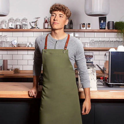 (6 pieces) KARLOWSKY | Green Generation Bib Apron – Moss Green – Recycled Plastic – 700x850 mm