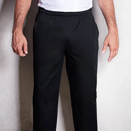 (6 pieces) KARLOWSKY | Kaspar Pull-On Chef Trousers – Black - XXL - Elasticated Waist & Drawcord