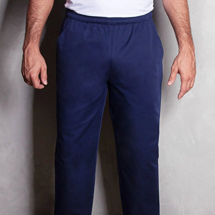 (6 pieces) KARLOWSKY | Kaspar Pull-On Chef Trousers – Navy - XL - Elasticated Waist & Drawcord