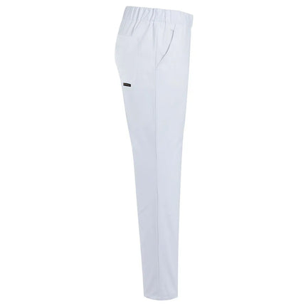 (6 pieces) KARLOWSKY | Kaspar Pull-On Chef Trousers – White - S - Elasticated Waist & Drawcord