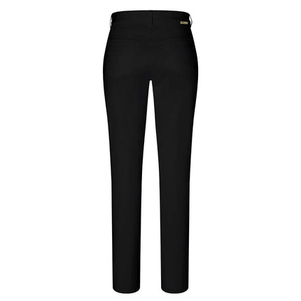 (6 pieces) KARLOWSKY | Ladies' 5‑Pocket Work Trousers – Black - Size 38 - Organic Cotton Stretch