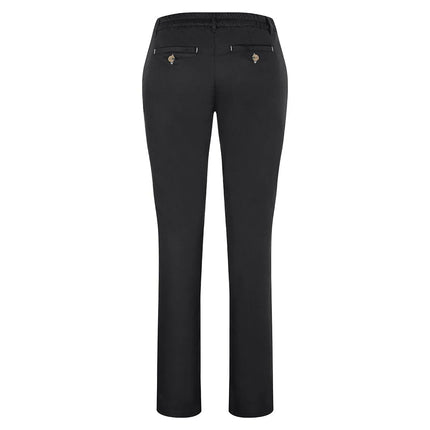 (6 pieces) KARLOWSKY | Ladies' Stretch Chino Work Trousers – Black - Size 38 - Easy-Care