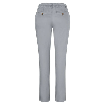 (6 pieces) KARLOWSKY | Ladies' Stretch Chino Work Trousers – Steel Grey - Size 36 - Easy-Care