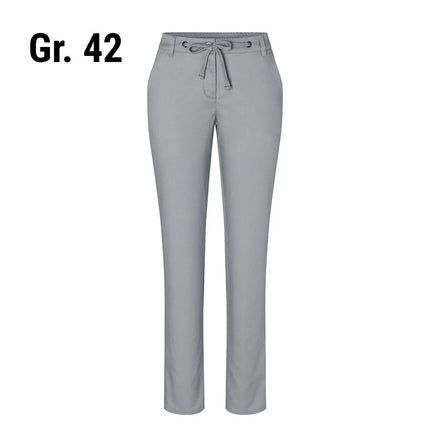 (6 pieces) KARLOWSKY | Ladies' Stretch Chino Work Trousers – Steel Grey - Size 42 - Easy-Care