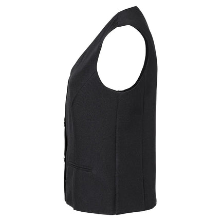 (6 pieces) KARLOWSKY | Ladies' Waistcoat Basic – Black - Size S - Loose Fit