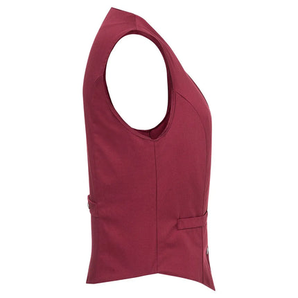 (6 pieces) KARLOWSKY | Ladies Waistcoat Lena – Bordeaux - Size 40 - Tailored Fit - 4 Press-Studs